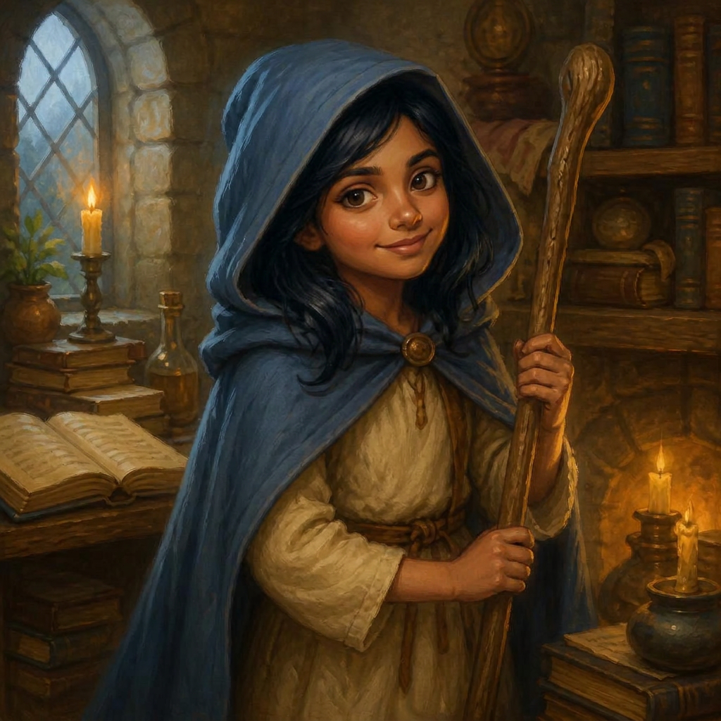 Ritratto di Mago dei Numeri al livello base, versione femminile
